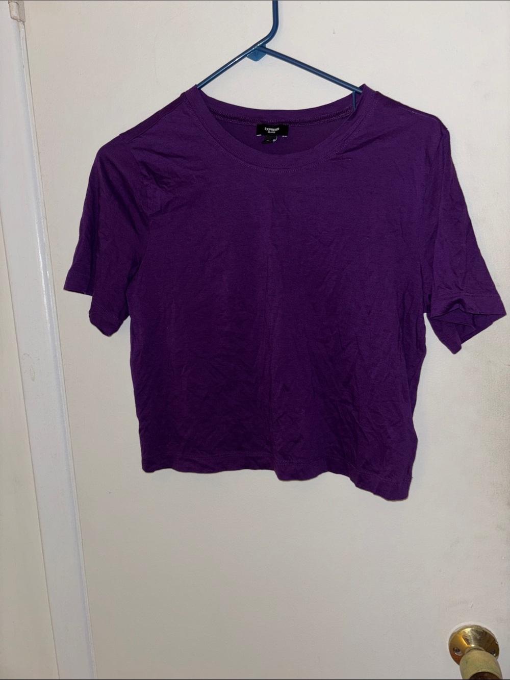 Express Purple Cropped Crewneck Top women’s size XS
